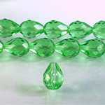 Czech Glass Fire Polish Bead - Pear 13x10MM PERIDOT