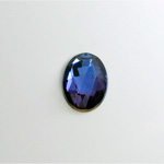 Glass Flat Back Foiled Rauten Rose - Oval 18x13MM BERMUDA BLUE