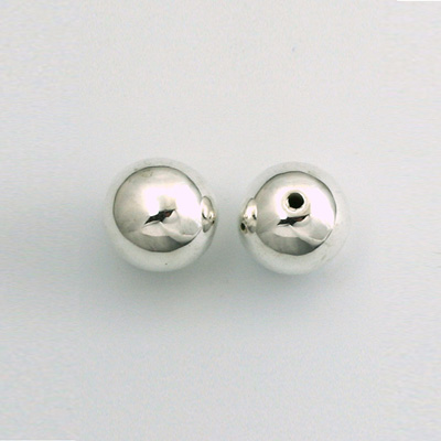 Metalized Plastic Smooth Bead - Round 12MM SILVER