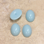 Glass Medium Dome Opaque Cabochon - Oval 14x10MM LT BLUE TURQUOISE