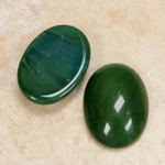 Glass Medium Dome Opaque Cabochon - Oval 25x18MM FOREST GREEN