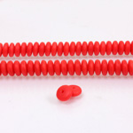 Czech Pressed Glass Bead - Smooth Rondelle 6MM MATTE RED