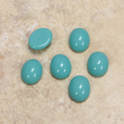 Glass Medium Dome Opaque Cabochon - Oval 10x8MM TURQUOISE