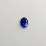 Glass Flat Back Rose Cut Faceted Foiled Stone - Oval 08x6MM SAPPHIRE