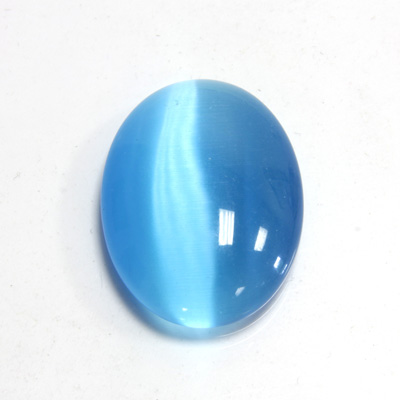 Fiber-Optic Cabochon - Oval 30x22MM CAT'S EYE AQUA