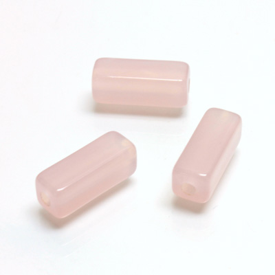 Plastic  Bead - Mixed Color Smooth Rectangle 16x6MM ROSE QUARTZ