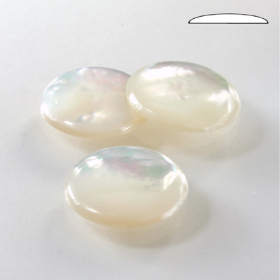 Shell Flat Back Cabochon - Round 18MM WHITE MOP