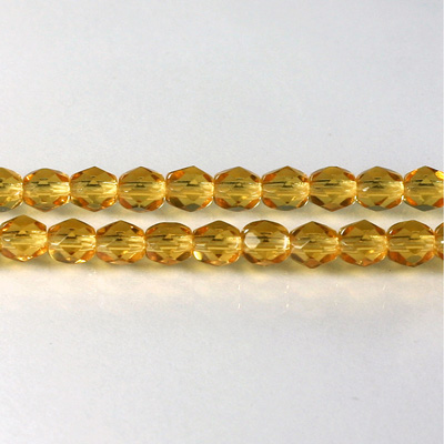 Czech Glass Fire Polish Bead - Round 05MM TOPAZ