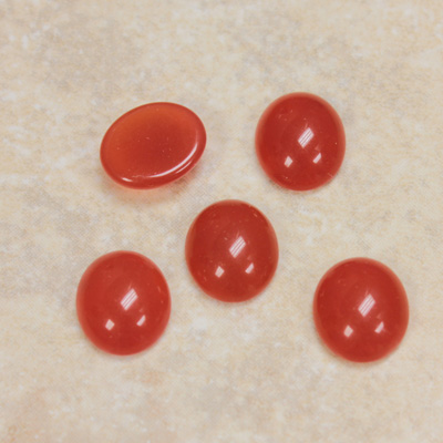 Glass Medium Dome Cabochon - Oval 12x10MM CORNELIAN