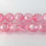 Czech Glass Fire Polish Bead - Round 10MM CRASHED ROSE