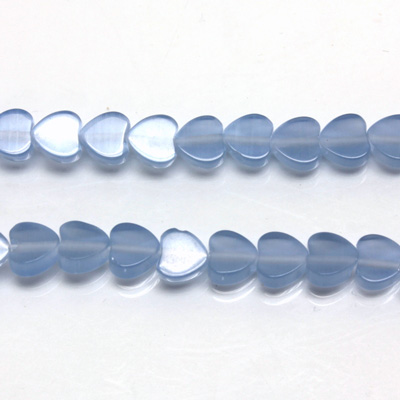 Fiber Optic Synthetic Cat's Eye Bead -  Flat Top Heart 06MM CAT'S EYE LT BLUE