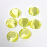 Fiber-Optic Flat Back Stone with Faceted Top and Table - Round 09MM CAT'S EYE YELLOW