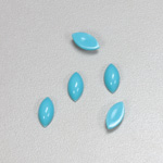 Plastic Flat Back Opaque Cabochon - Navette 10x5MM TURQUOISE