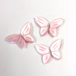 Fiber-Optic Flat Back Stone - Butterfly Wings 15.5x10MM CATS EYE LIGHT PINK