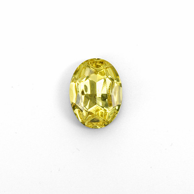 Glass Point Back Foiled Tin Table Cut (TTC) Stone - Oval 14x10MM JONQUIL