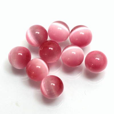 Fiber-Optic No-Hole Ball - 10MM CAT'S EYE LT PINK