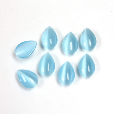 Fiber-Optic Cabochon - Pear 10x6MM CAT'S EYE AQUA