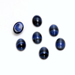 Glass Medium Dome Cabochon - Oval 08x6MM TIGEREYE BLUE