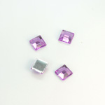 Plastic Flat Back Foiled Rose Cut Rhinestone - Square 06x6MM LT AMETHYST