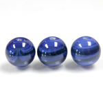 Czech Glass Lampwork Bead - Round 12MM SWIRL BLUE 02953