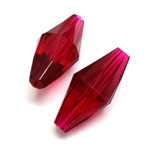 Plastic Bead -  Faceted Elongated Bicone 30x14MM ORIENTAL RUBY