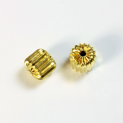 Brass Corrugated Bead - Standard Barrell 08MM RAW