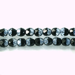 Czech Glass Fire Polish Bead - Round 06MM DYED MONTANA-BLACK