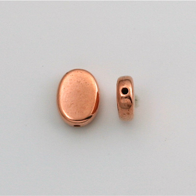 Metalized Plastic Smooth Bead - Oval Lentil 12x10MM COPPER