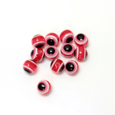 Plastic Eye Bead - Round 08MM RED