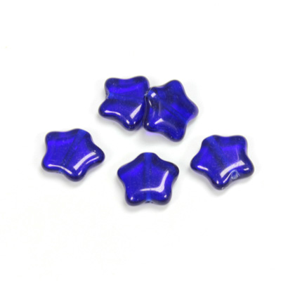 Czech Pressed Glass Bead - Star 12MM COBALT