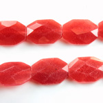 Gemstone Bead - Faceted Octagon 18x13MM Dyed QUARTZ Col. 44 RED