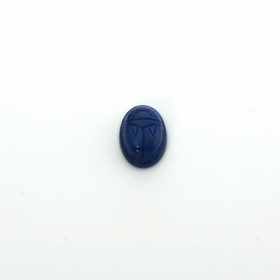 German Plastic Flat Back Scarab - Oval 08x6MM LAPIS