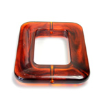 Italian Plastic Bead - Mixed Color Smooth Rectangle Ring 40x50MM TORTOISE