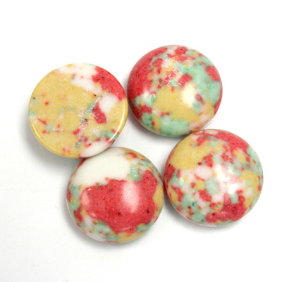 Synthetic Cabochon - Round 15MM Matrix SX01 RED-YELLOW-GREEN