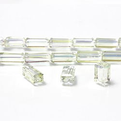 Chinese Cut Crystal Bead - Rectangle 06.5x3.5MM YELLOW LUMI COAT