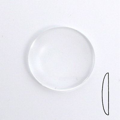 Plastic Low Dome Cabochon - Round 30MM CRYSTAL