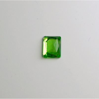 Glass Flat Back Foiled Rauten Rose - Cushion 10x8MM PERIDOT