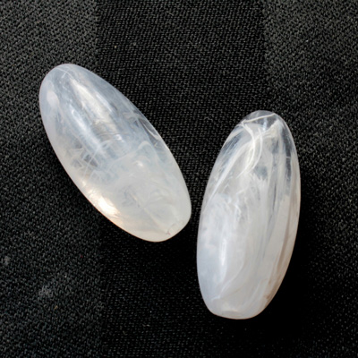 Plastic  Bead - Mixed Color Smooth Beggar 29x12MM CRYSTAL QUARTZ