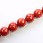 Czech Pressed Glass Bead - Smooth Round 12MM COATED RED JASPER
