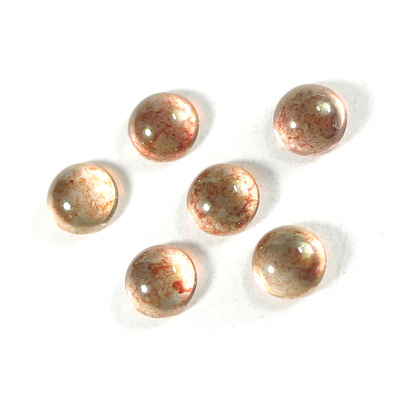 Glass Medium Dome Coated Cabochon - Round 09MM LUSTER ROSE