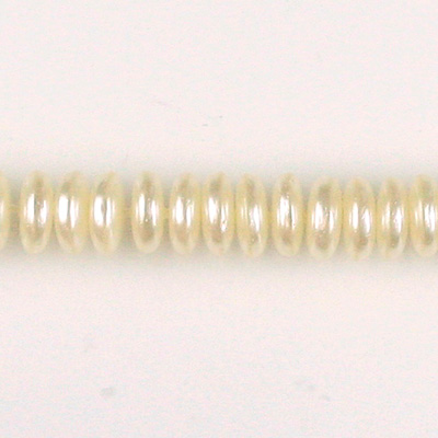 Czech Glass Pearl Bead - Spacer 06x2.5MM WHITE 70401