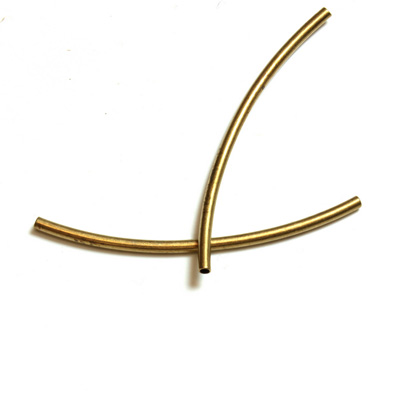 Brass Curved Bead - Hollow Tube 38x1MM RAW