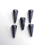 Czech Pressed Glass Bead - Smooth Spike 05x13MM HEMATITE