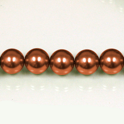 Czech Glass Pearl Bead - Round 06MM DK COPPER 14322