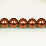 Czech Glass Pearl Bead - Round 06MM DK COPPER 14322