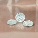 Plastic Flat Back Foiled Stone with Pave Top - Round 12MM CRYSTAL
