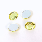 Plastic Flat Back Foiled Rose Cut Rhinestone - Oval 12x10MM JONQUIL