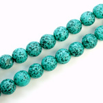 Czech Pressed Glass Bead - Smooth Round 08MM VOLCANIC COATED TEAL
