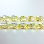 Chinese Cut Crystal Bead - Pear 11x7MM JONQUIL