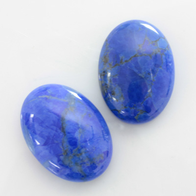 Gemstone Cabochon - Oval 25x18MM HOWLITE DYED LAPIS